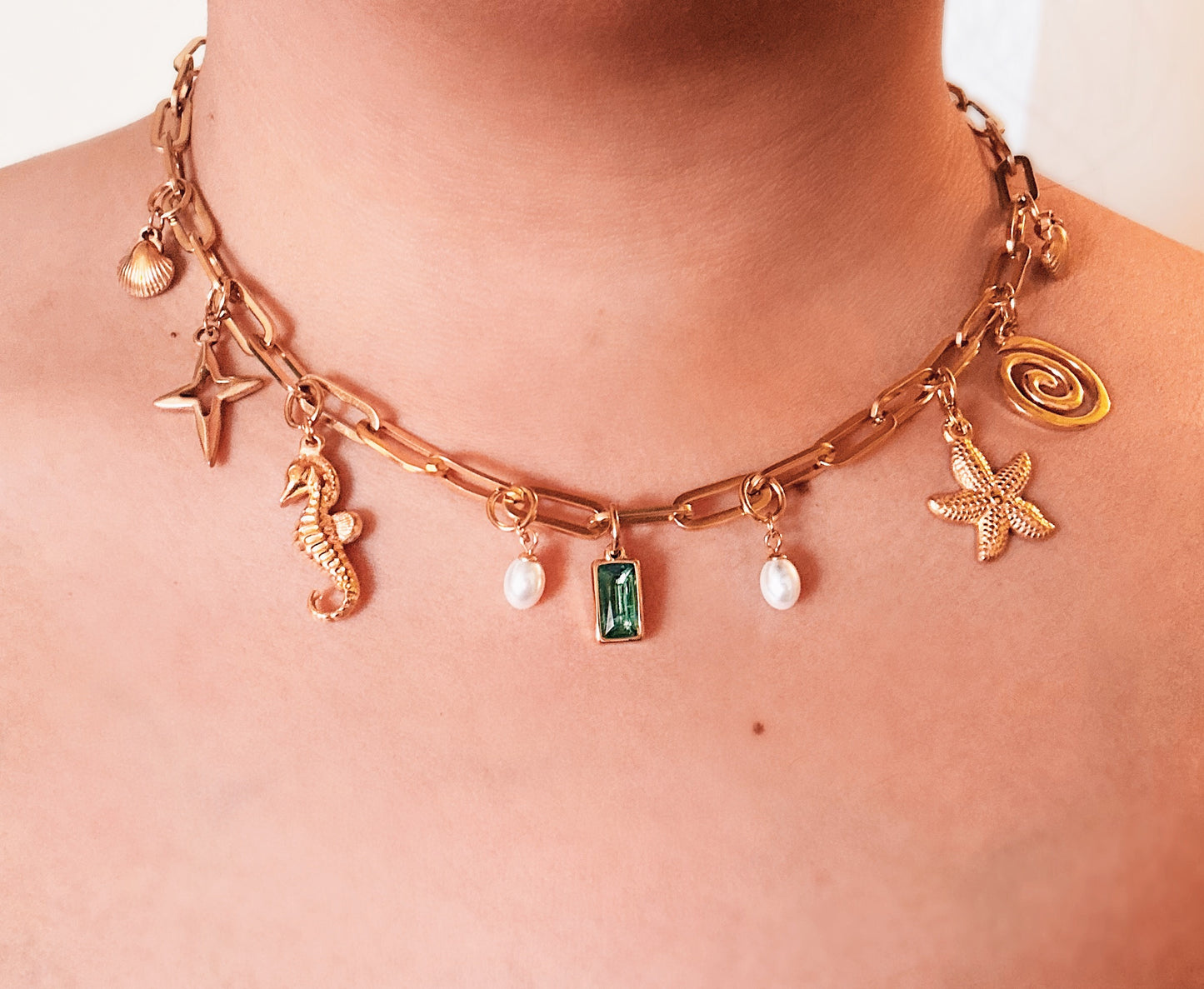 Gold Birth Charm Necklace