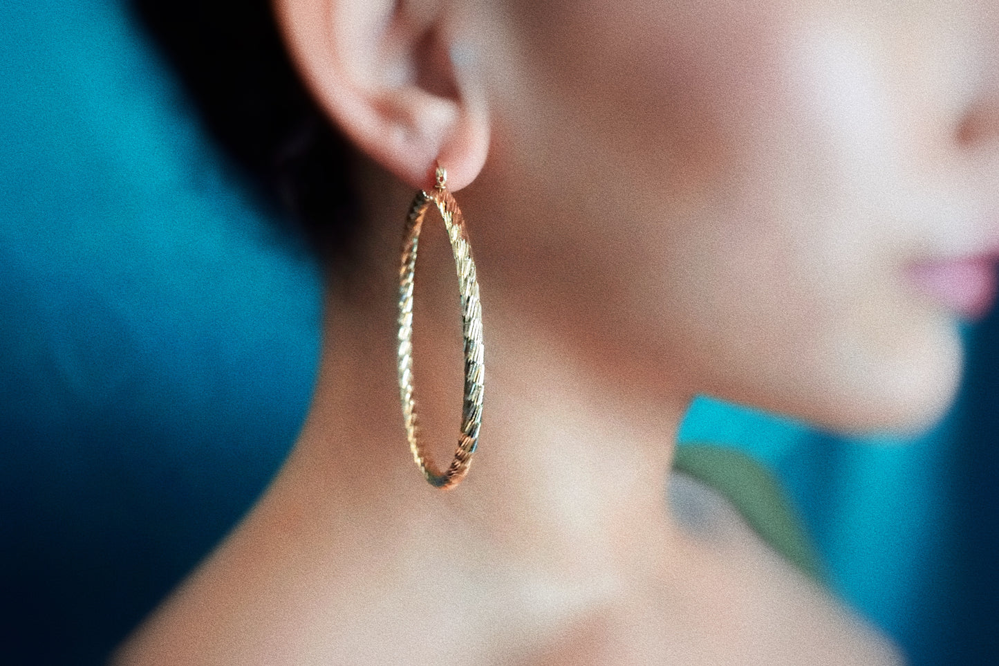 Textured Gold Plated Hoop Earrings