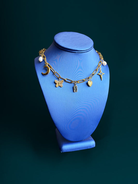 Gold Birth Charm Necklace